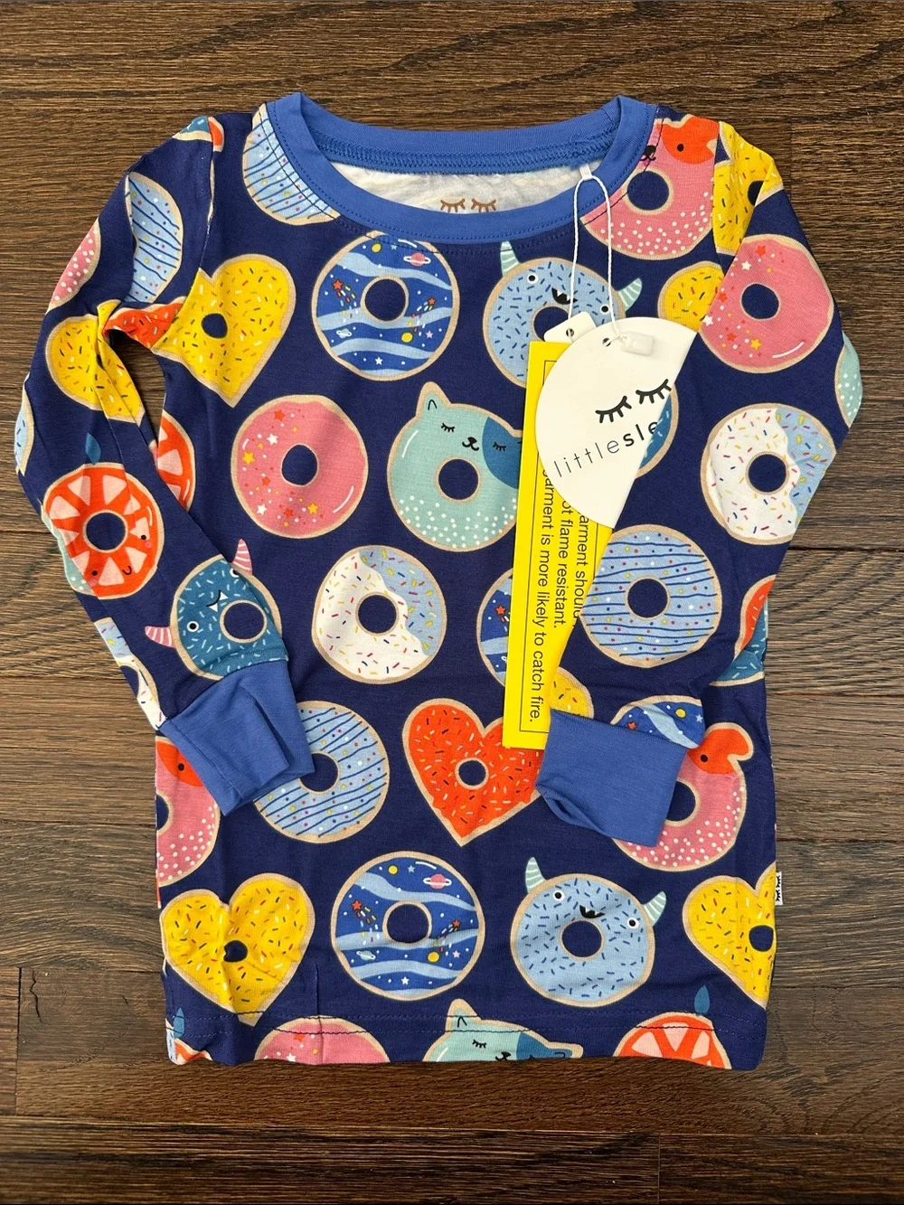 Little Sleepies Navy Donut & Heart Print Pajama Set